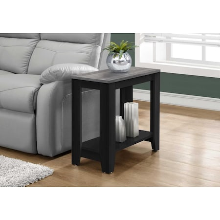 Gfancy Fixtures 22 in. Black Particle Board & Grey Laminate Accent Table GF3082587